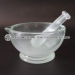 1383 MOTAR machine pressed, with glass pestle